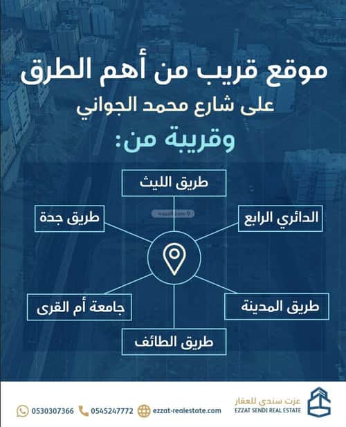 Land 632.6 SQM Facing North West on 15m Width Street Almouhamdeah, Makkah Al Mukarramah