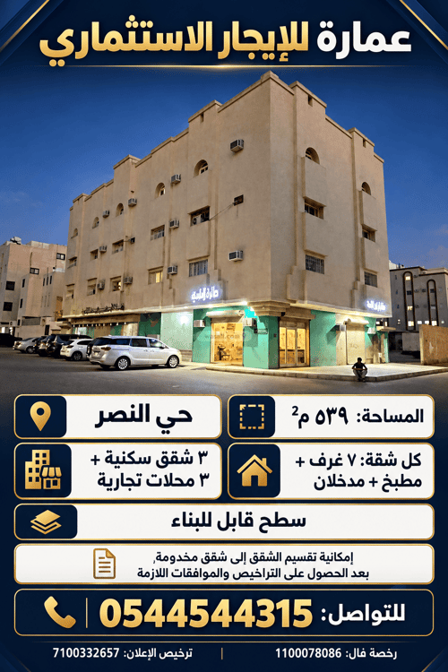 Building 539.13 SQM Facing North Hay Al Rayah, Madinah
