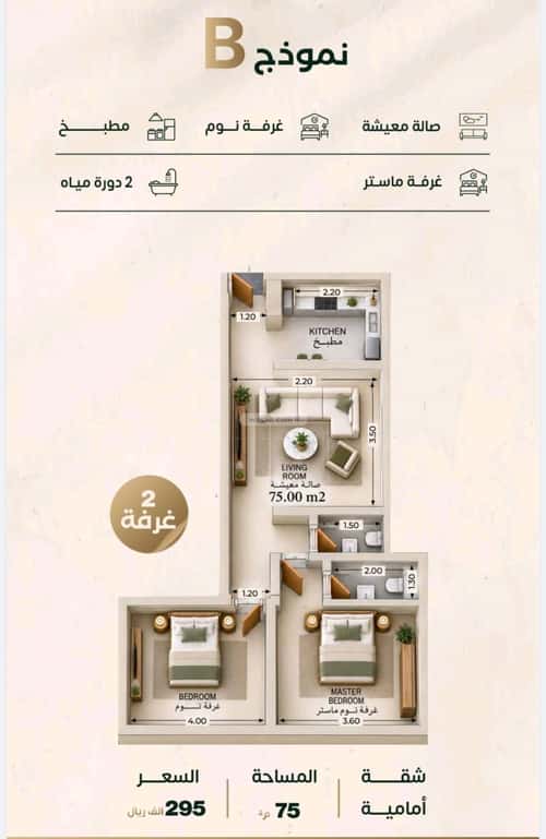 Apartment with 2 Bedrooms Al Nuzha, North Jeddah, Jeddah