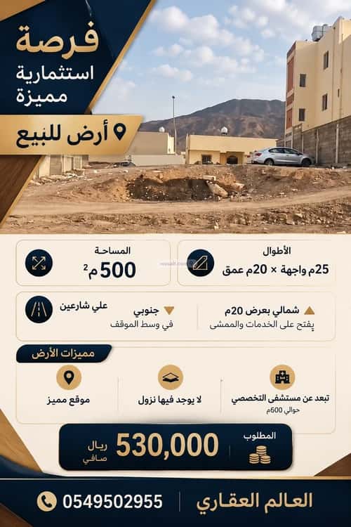 أرض 500 متر مربع المدينة الصناعية، المدينة المنورة
