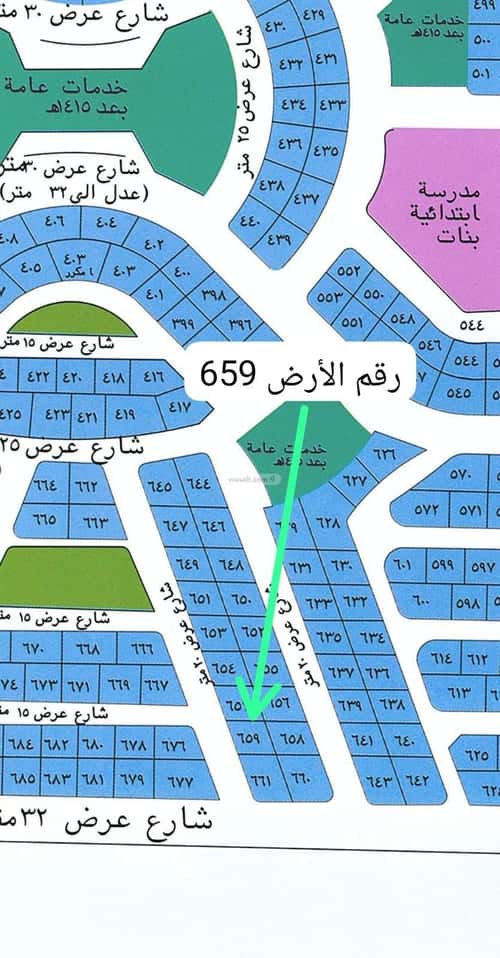 Land 319.5 SQM Facing West on 20m Width Street Al Yaqoot, North Jeddah, Jeddah