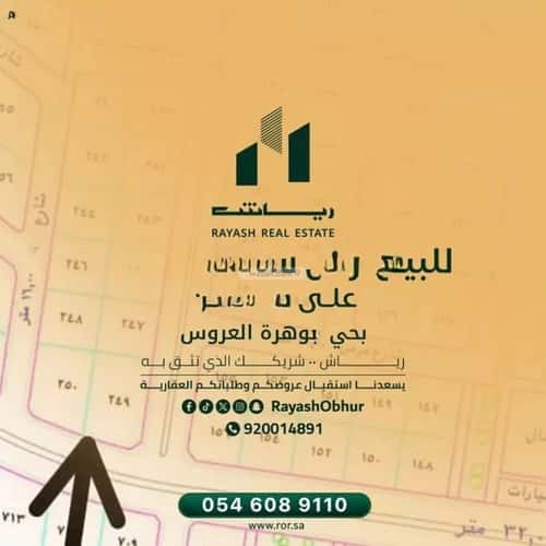 أرض 1294 متر مربع جنوبية على شارع 32م الدرة، شمال جدة، جدة