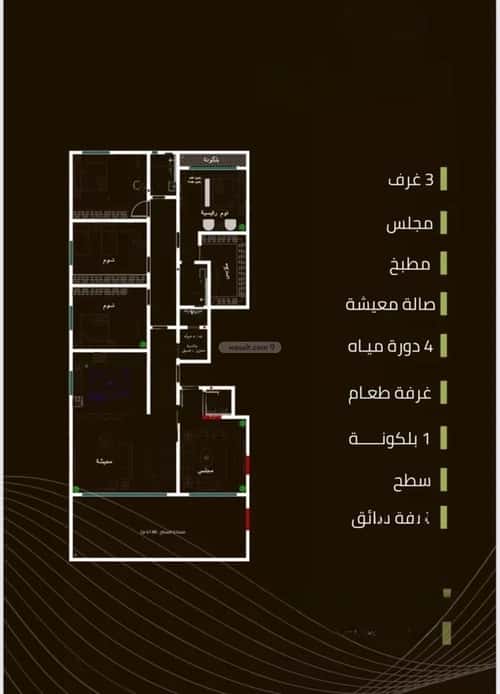 Apartment 233.74 SQM with 6 Bedrooms Al Zahrah, North Jeddah, Jeddah