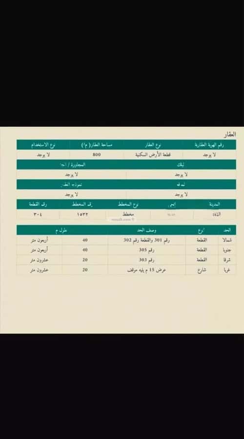 أرض 800 متر مربع غربية على شارع 15م العدل، السليمي