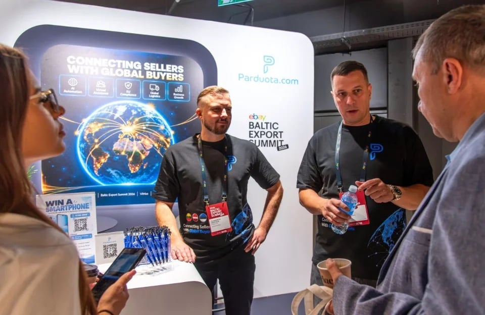 We were there: eBay Baltic Export Summit 2026, Vilnius, 30 September. A smartphone and a gift box.