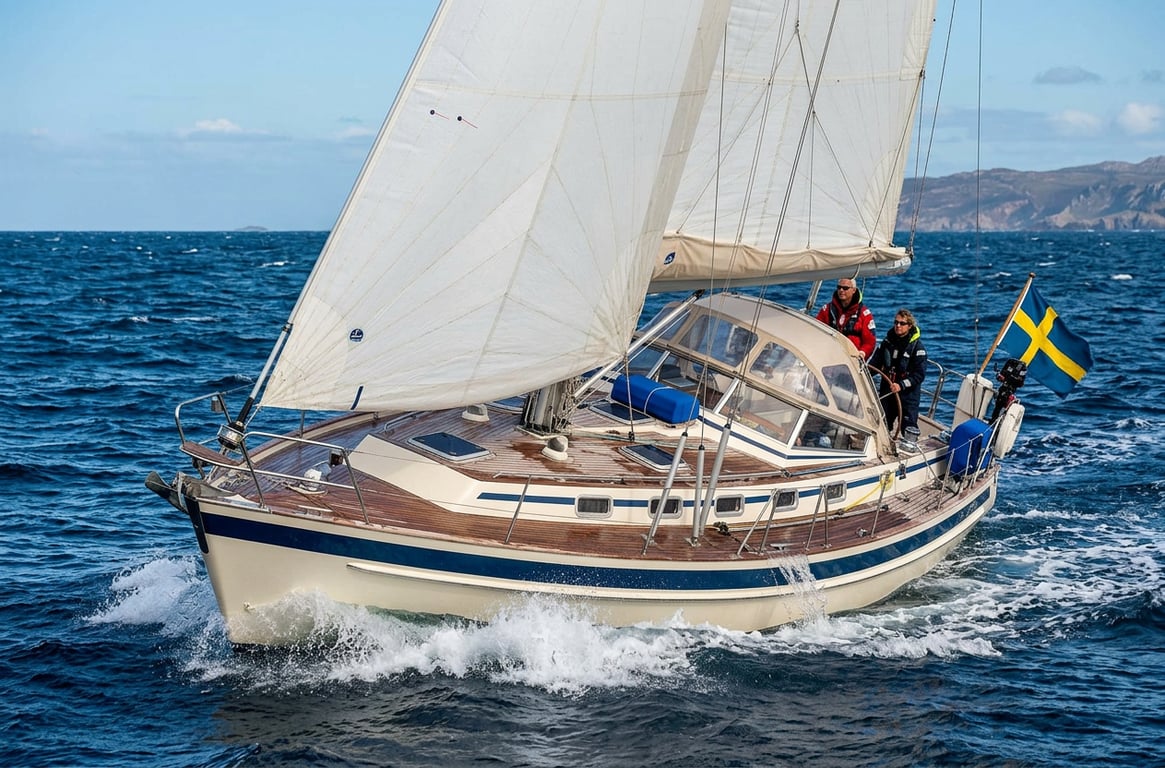 Engine compartment view of Yanmar diesel installed in Malo 42 sailboat