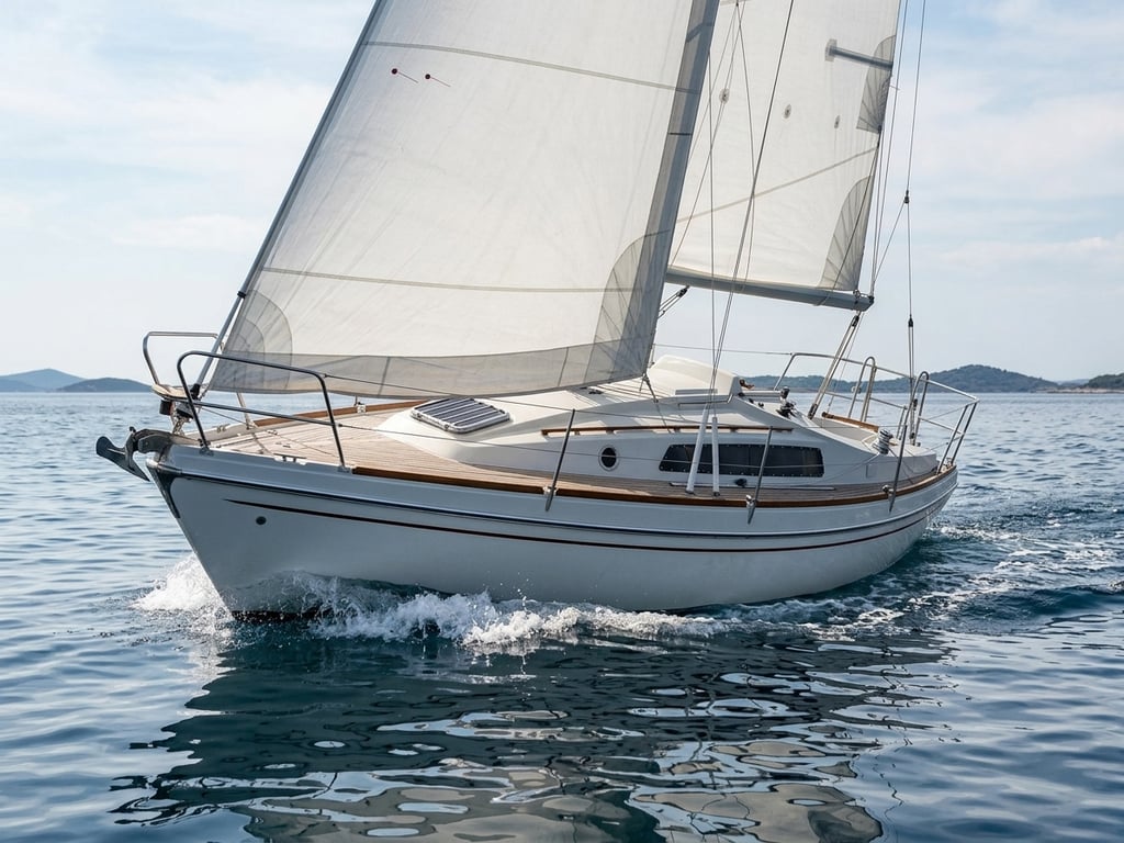 Sunbeam Gitana under full sail demonstrating balanced performance on a reach
