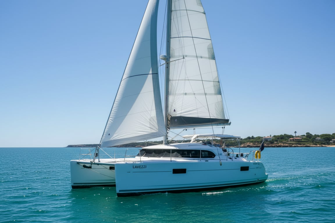 Technical drawing of Fountaine Pajot Lavezzi 40 hull lines
