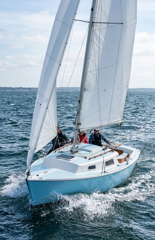 Stern view highlighting outboard motor mount and transom