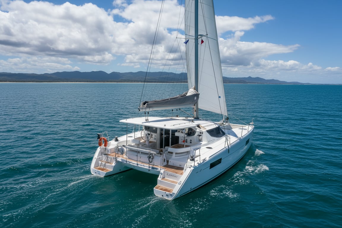 Interior view of Fountaine Pajot Lavezzi 40 saloon and galley