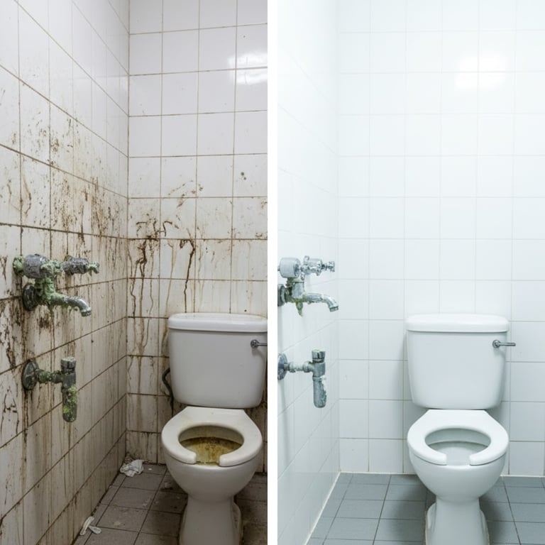 Sanitärreinigung & Desinfektion in Oberhausen — Vorher/Nachher