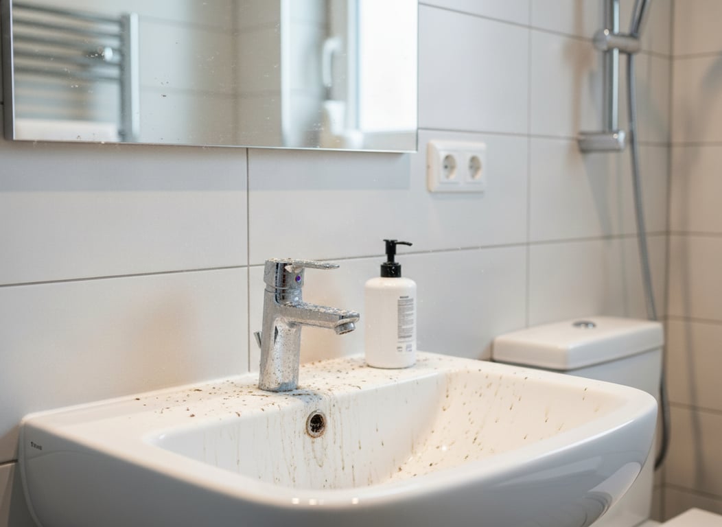 Verkalktes Waschbecken – vorher, in Dortmund