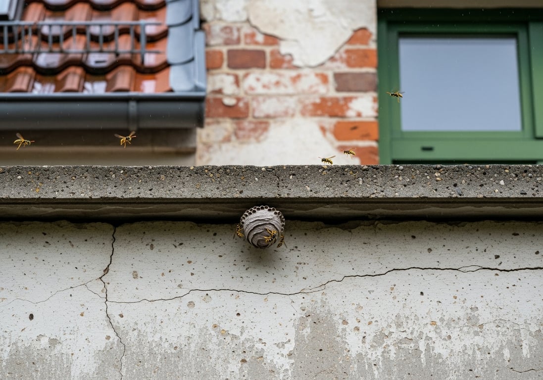 Nest an Fassade & Balkon – Befall in Dortmund