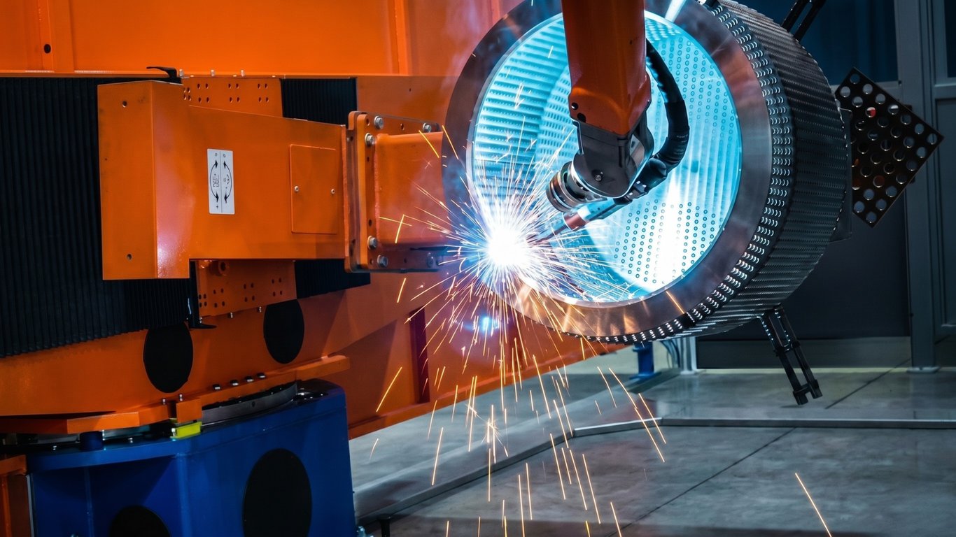 Roboterschweißanlage in der Produktion bei Franz Klotz