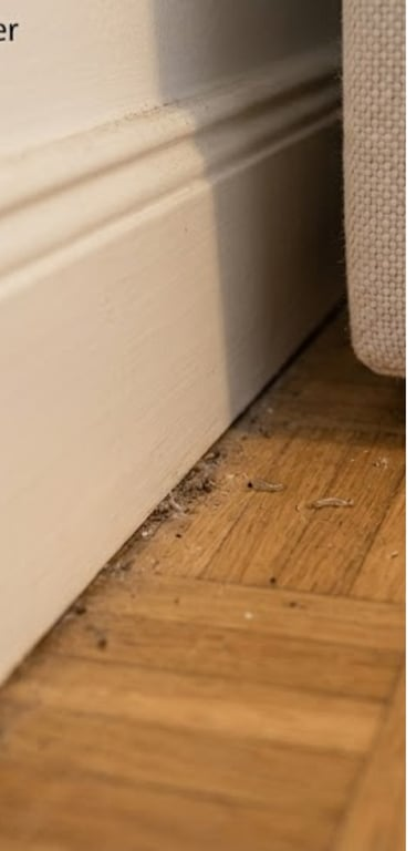 Befall im Schlafbereich durch eingeschleppte Hundeflöhe – vorher, in Dortmund
