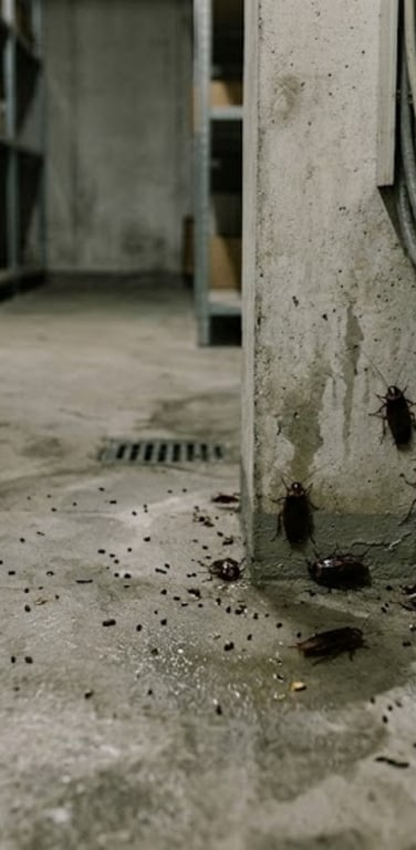 Befall durch die Orientalische Schabe in einem Lagerkeller – vorher, in Iserlohn