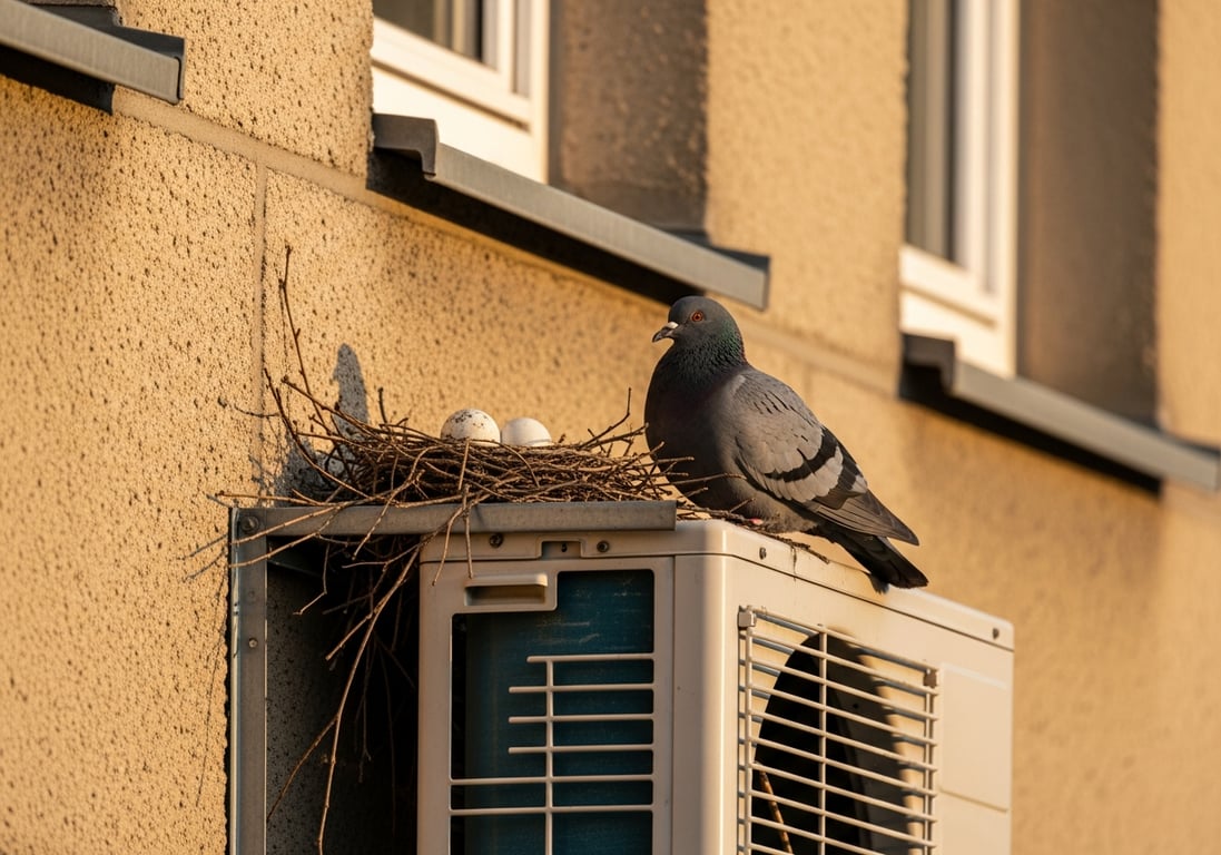 Nest auf dem Klimagerät – Befall in Dortmund