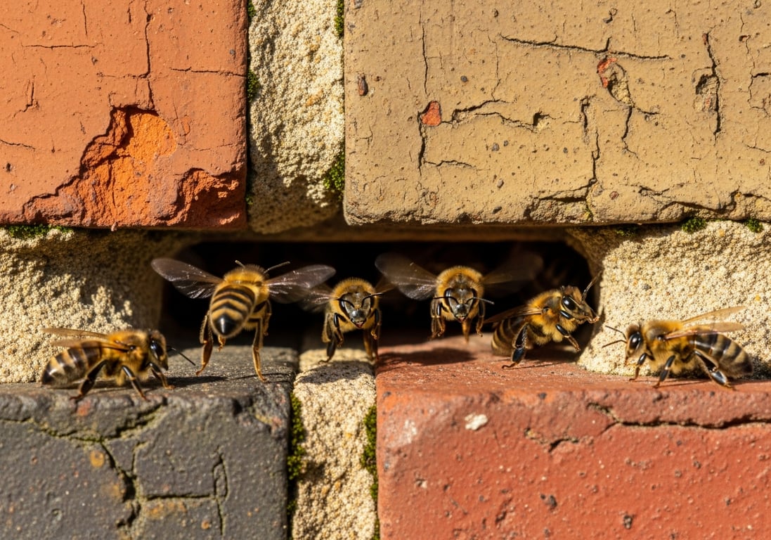 Bienen am Fassadenspalt – Befall in Dortmund