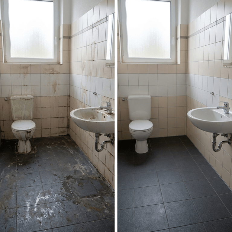 Sanitärreinigung & Desinfektion in Dortmund — Vorher/Nachher