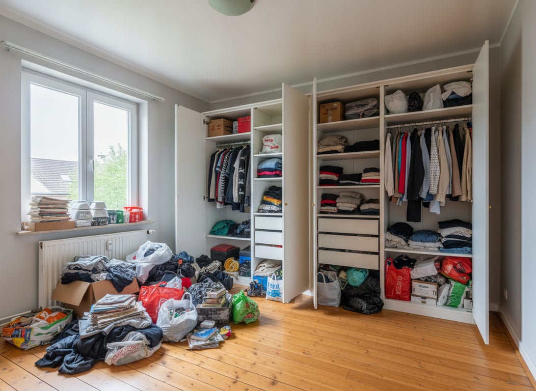 Zugestelltes Schlafzimmer – vorher, in Gelsenkirchen