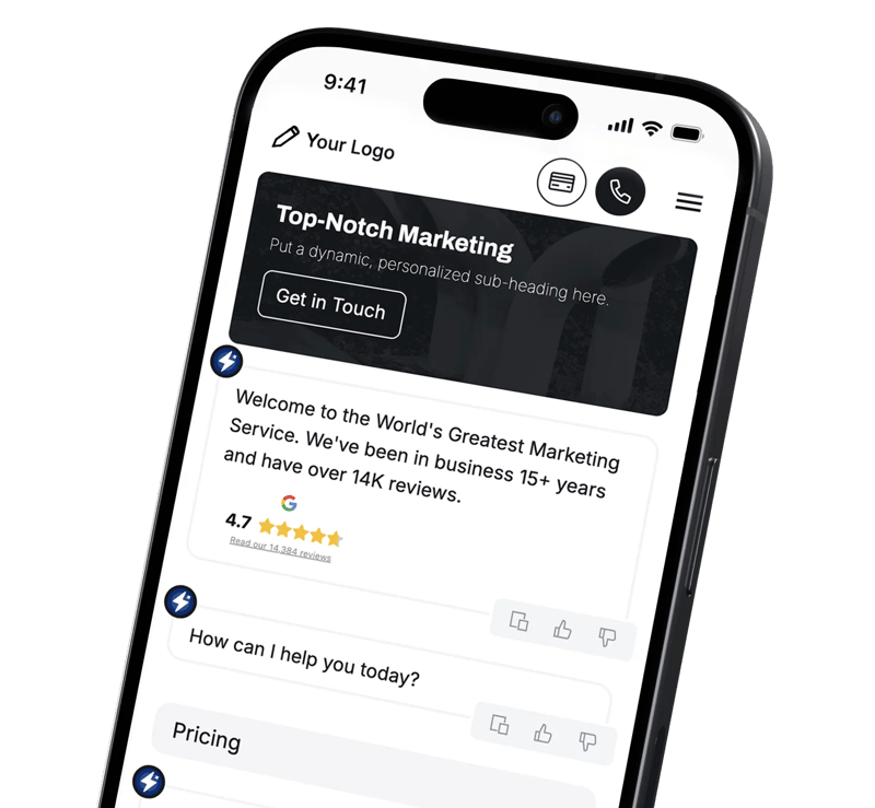 AI conversational website interface