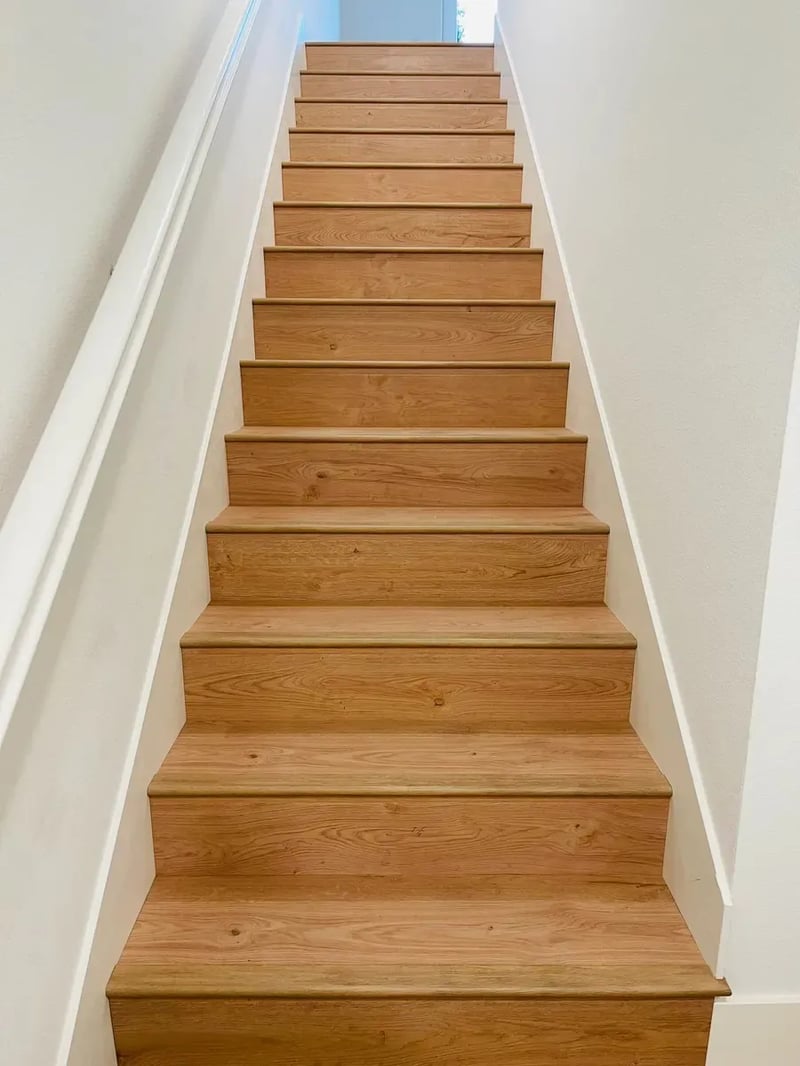 Custom hardwood staircase installation in an East Bay home