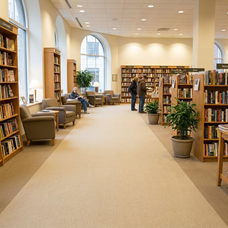 Clean, bright shopping mall interior