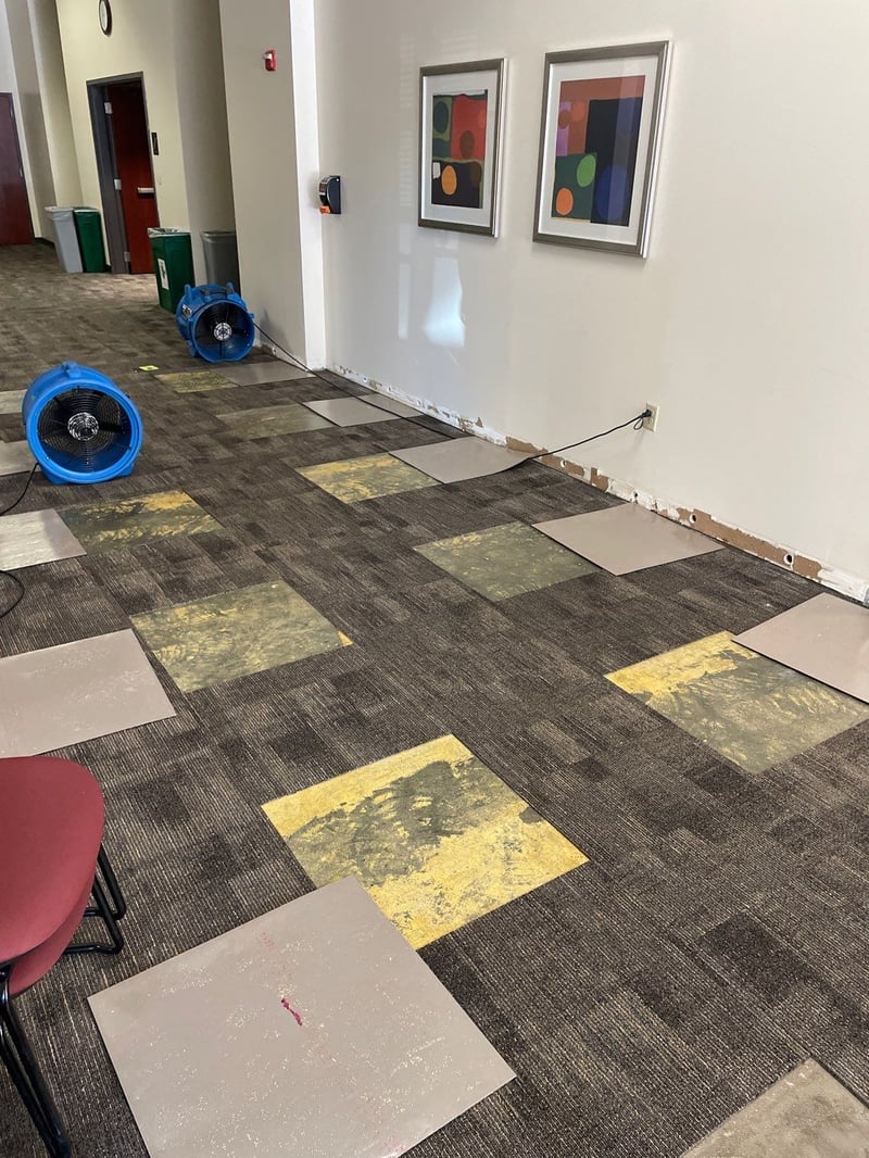 Drying interior material