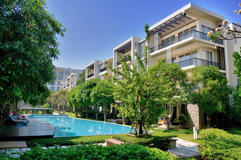 Bright and welcoming HOA common area