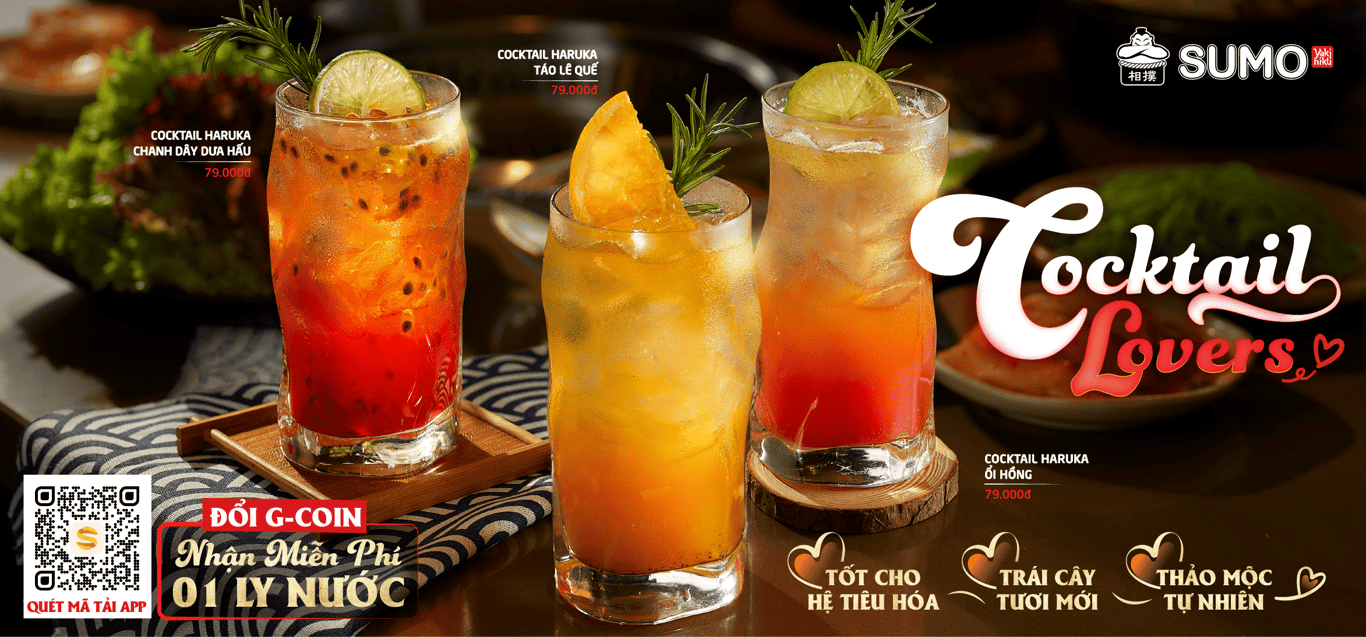 Sumo Yakiniku Cocktail Lovers – Đổi G-Coin Nhận Ngay 01 Ly Miễn Phí