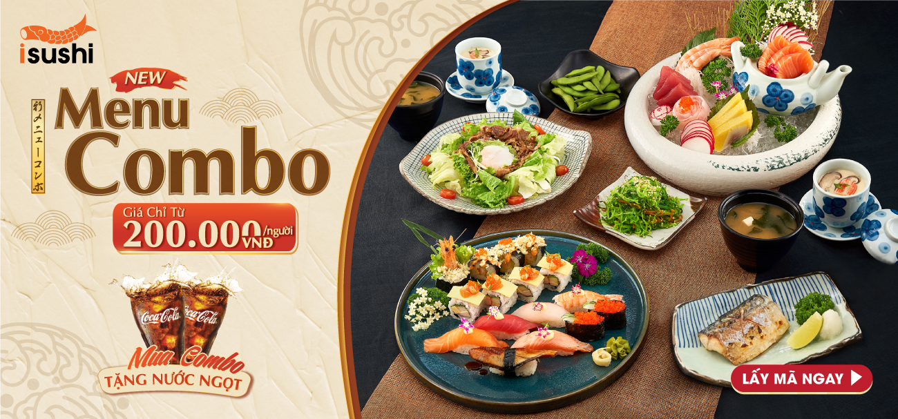 Th ng th c menu Combo c a Isushi T ng ngay n c ng t t i