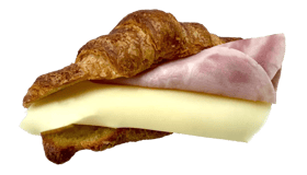 Croissant ham en kaas warm