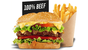 Beefburger met friet