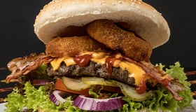 Bacon onion cheeseburger