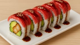 Softshell carpaccio met ebi fry