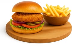 Krokante kip burger menu