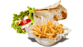 Chicken wrap met friet