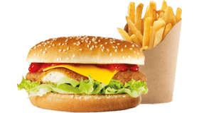 Veggie burger met friet