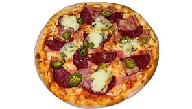 Pizza carbonara al gorgonzola
