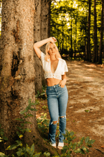 Leaning against tree pose ideas for models