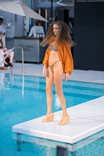 Swimwear Fashion Rust Orange Crop Top and Shorts