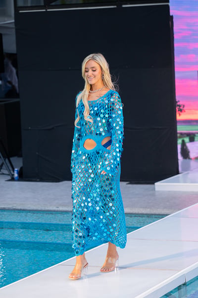 Swimwear Fashion Sheer Turquoise Resort Dress