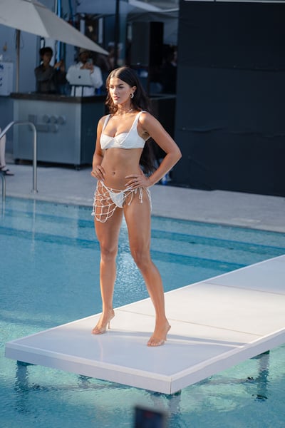 Wall Street Swim Ocean Blue String Bikini Walk