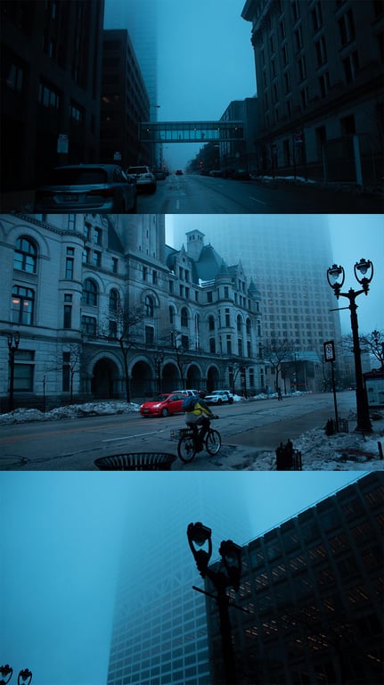 Triad Milwaukee Blue City Skyline Wall Art Décor