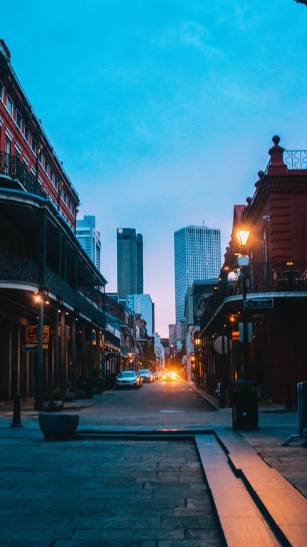 New Orleans Street Scene Wall Art Print