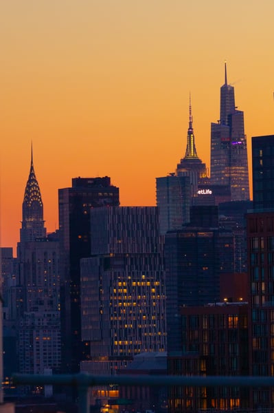 New York Golden Hour Skyline Classic Manhattan Architecture Fine Art