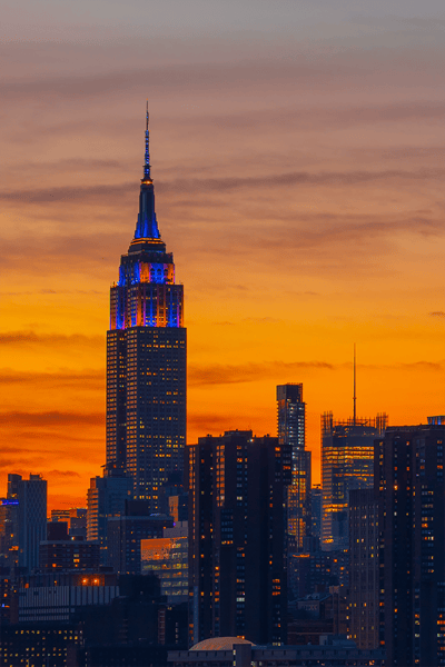 Vibrant Manhattan Sunset Glow - Warm Tone New York Cityscape Wall Art
