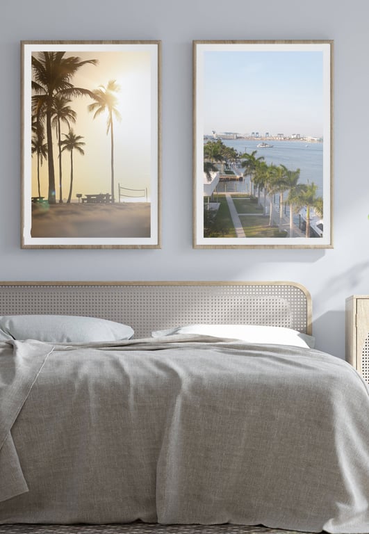 Vibrant Sunset City Skyline Wall Art Déco