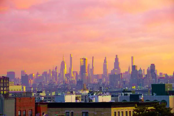 Golden Hour Empire State Glow Skyline at Sunrise