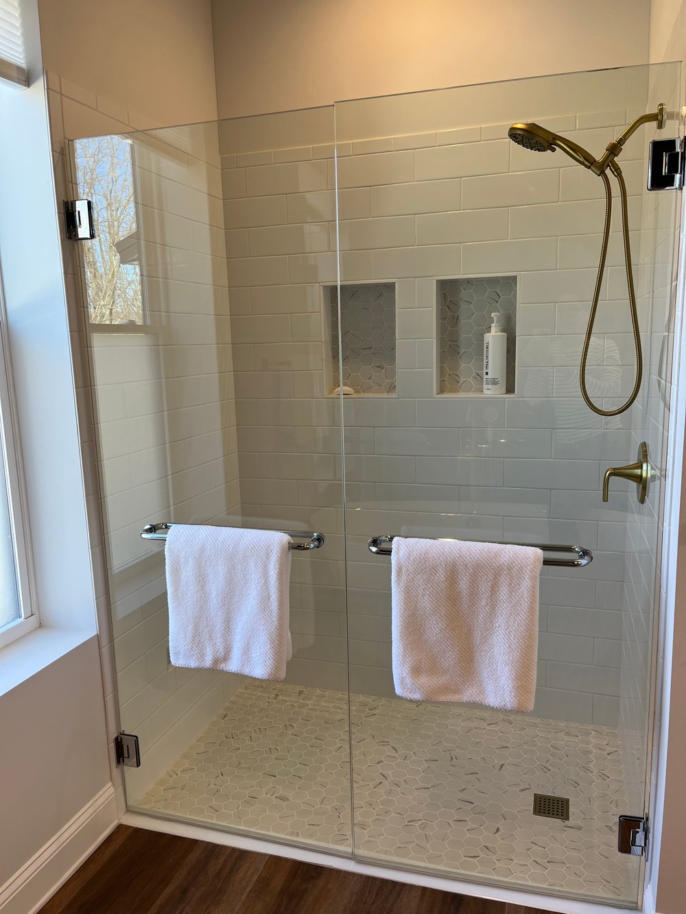 Bathroom 1 with shower view.